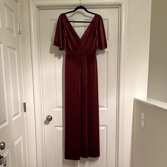 Ever Pretty Burgundy Elegant Velvet Gown - Picture 3 of 12
